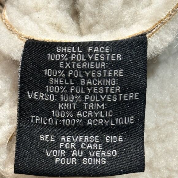 Steve Madden Faux Suede and Fur Womens Size Medium Full Zip Coat in Cream - Picture 6 of 9